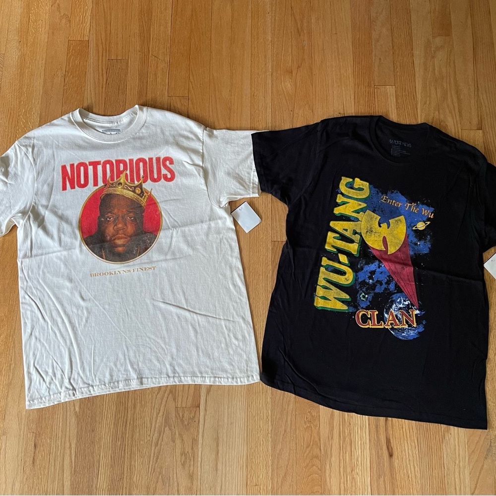 Wu Tang Clan & Biggie graphic tees Men’s Large NEW NWT BROOKLYNS FINEST